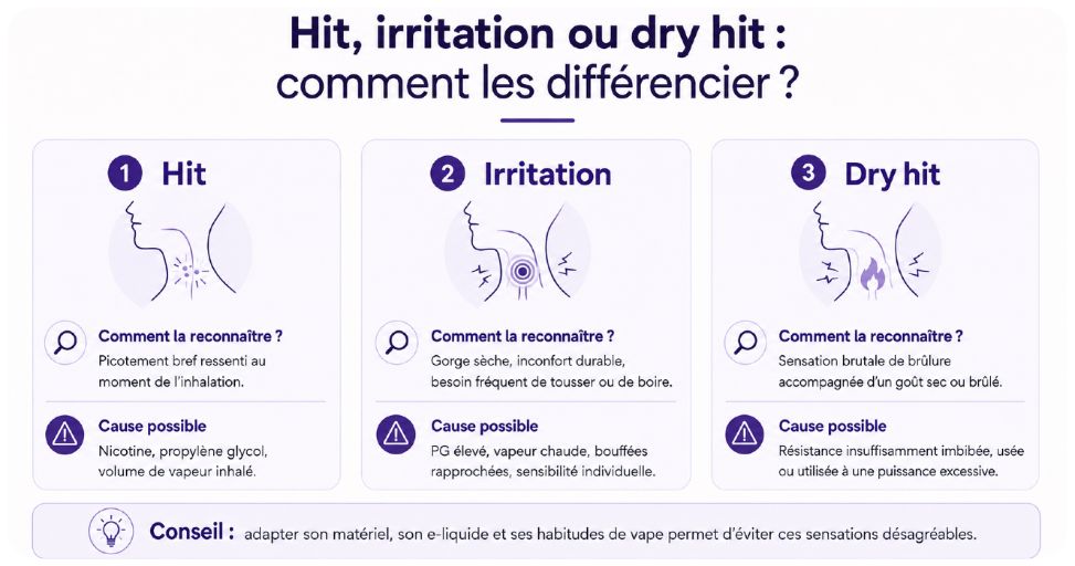 pourquoi la cigarette électronique me brûle la gorge
